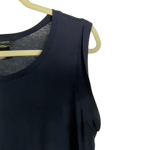 Ann Taylor Factory Navy Blue Knit Shell, size Large, 60% Cotton, 40% Modal - Picture 4 of 7